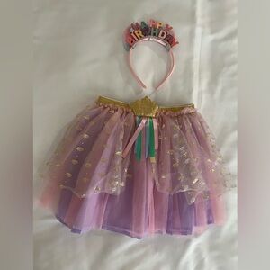 Kids Birthday Tutu Costume with Headband